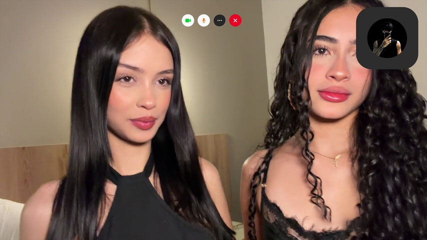 L'appel vidéo tourne au plan à trois profond et éjaculation: vignette vidéo